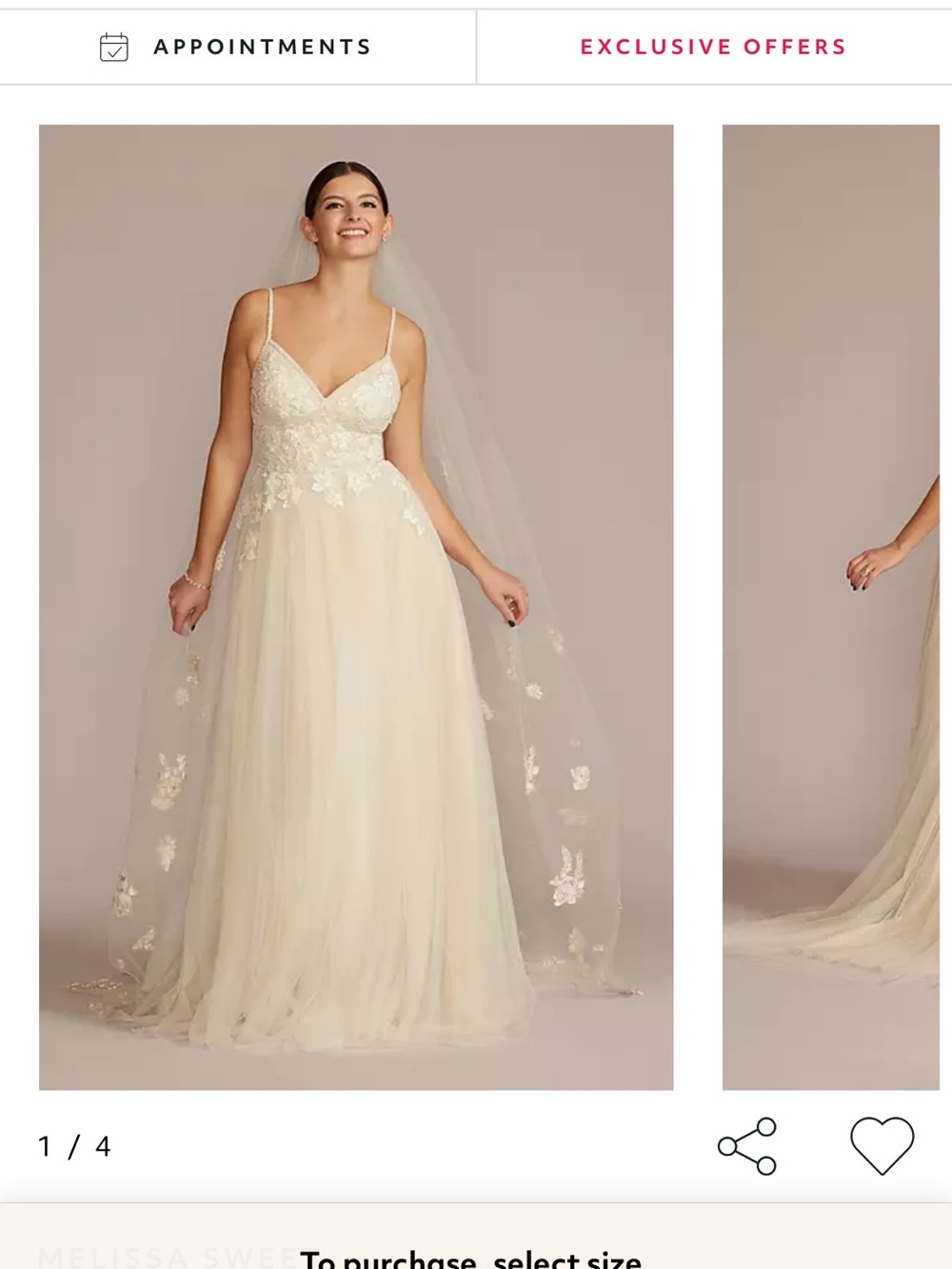 Melissa Sweet Ivory Lace Appliqué Spaghetti-Strap A-Line Dress